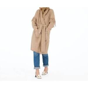 NEW KERRI ROSENTHAL cali fringe cardigan in camel